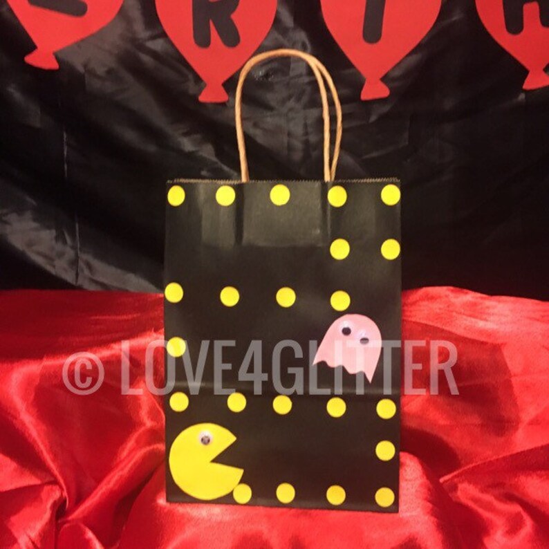 12 PAC-MAN Birthday Party Treat Candy BAGS Supplies Eighties Retro