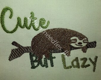 Diseño de bordado de la máquina perezoso lindo pero perezoso