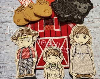 negro oveja dedo marioneta bordado diseño ITH máquina bordado