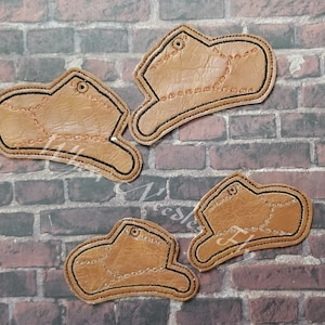 Embroidery Machine Design for a In the Hoop Cowboy hat Earrings Size 1.5 and 2.5