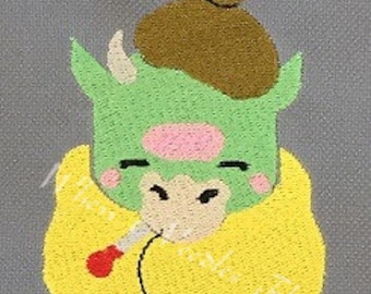 Machine Embroidery Design Sick Baby Dragon