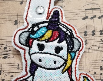 En el aro Música Unicornio Snaptab Máquina Bordado Diseño