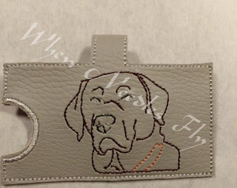 Diseño de la máquina de bordar para un en el aro Labrador perro sketch bolsa holder