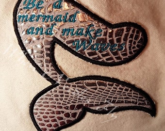 Máquina bordado Applique sirena cola ser una sirena y hacer olas 4x4