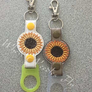 In the Hoop Sunflower Water bottle holder Keyfob, keychain