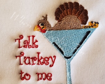 Diseño de bordado a máquina Háblame Turquía Diseño de humor
