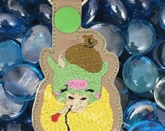 Embroidery Machine Design for a In the Hoop Sick baby Dragon keyfob, keychain 4x4