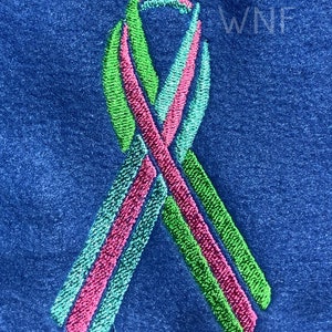 Embroidery Machine Design for a In the Hoop 4x4 and 5x7 Metastatic Breast Cancer Awareness Ribbon, Digital File
