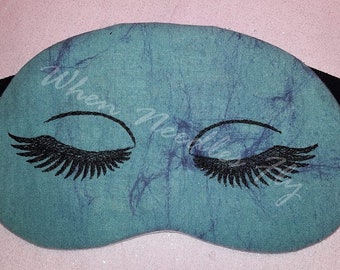Plantilla de máscara de sueño de pestañas de ojos para diseño de bordado de máquina