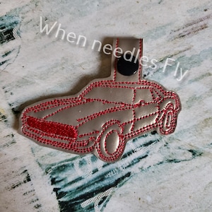 In the hoop sports car  Keyfob, keychain, Snaptab