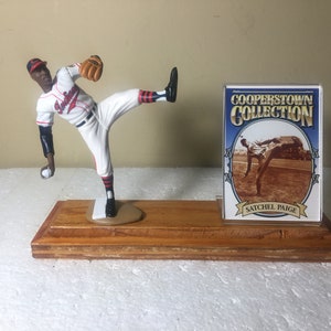 Satchel Paige Cleveland Indians Custom Made Royal Oak Wood Plaque