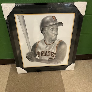 Roberto Clemente Custom Framed Lithograph Artwork by Robert Simon