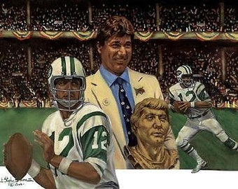 Joe Namath New York Jets Litografía Robert Simon Art
