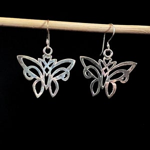 Sterling silver Earring -Handmade Nepalese Dangling Earring-Butterfly Earrings