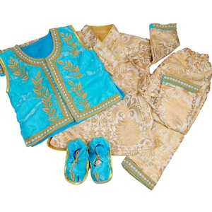 Nepali Pasni Dress for Baby Boy |Sky Blue Daura Suruwal Party Attire | Handmade Rice Feeding Dress
