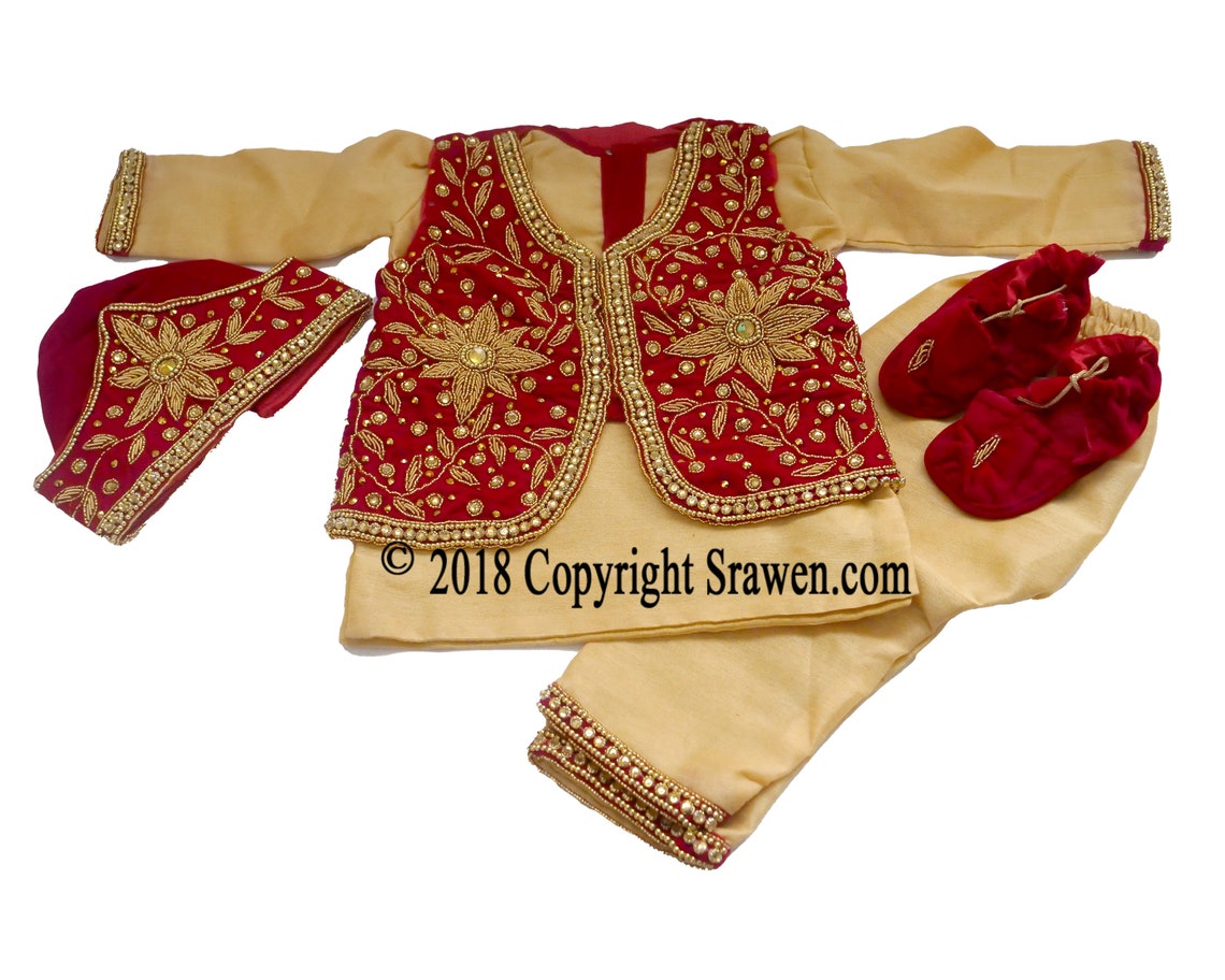 Red Pasni Dress for baby Boy/Baby Weaning Ceremony Rice Etsy