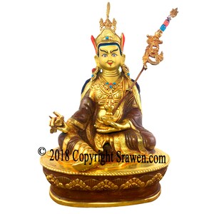Guru Rinpoche 8.5'' Tibetan Padmasambhava Statue Fine Quality Nepalese Hand carved Buddhist Deity Rimpoche