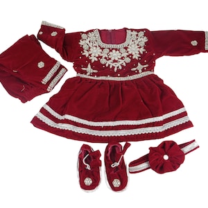 Nepali Pasni Dress for Baby Girl in Maroon| Nepali Traditional Ceremony Outfit | Handmade Rice Feeding Dress ||Party Attire