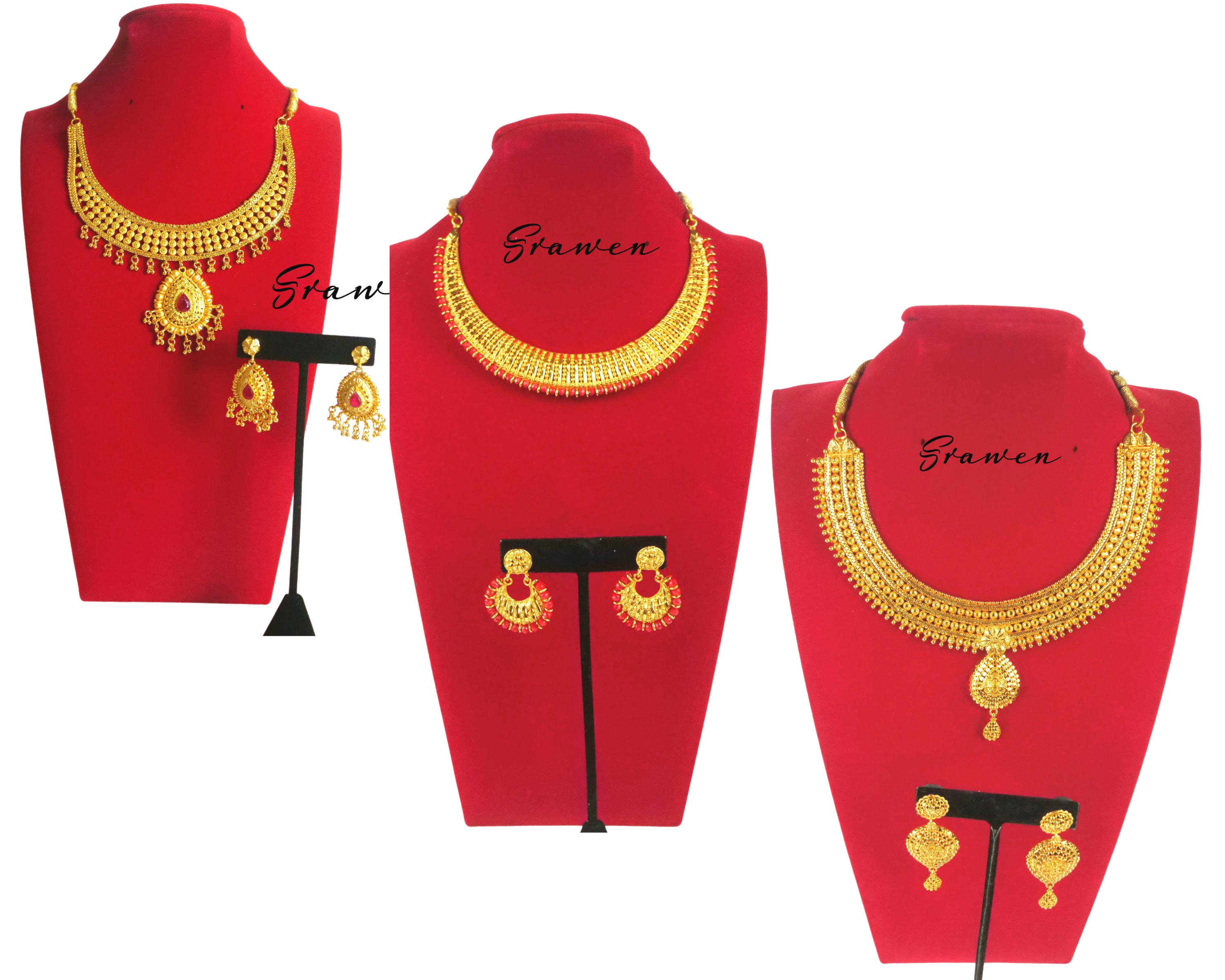 Choker Neckless Set In Gold – Boutique Nepal