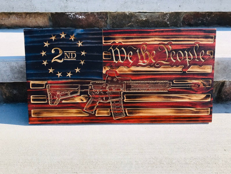 2nd Amendment Wood We the People Flag Patriotic Gun Gift Man - Etsy