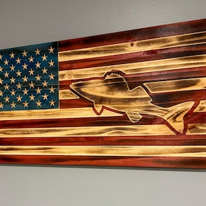 Rustic Walleye flag- fishing decor - Walleye fishing gift