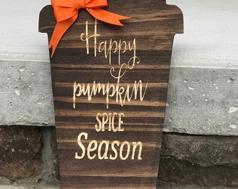 Pumpkin spice season sign - fall decor - pumkin spice wall hanger - pumpkin spice decor - rustic wood sign