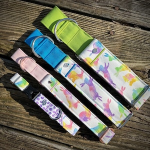 Tie die bunnies Easter dog collar