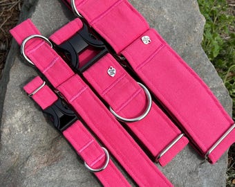 Barbie pink canvas dog collar or leash