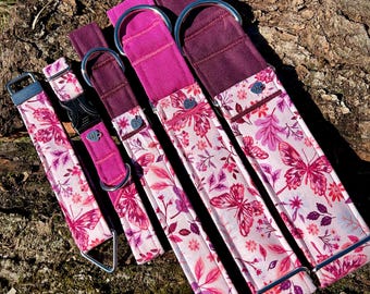 Pink and Purple butterfly dog collar
