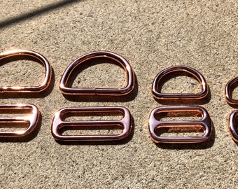 Rose gold hardware *MUST PURCHASE COLLAR* 3/4 or 1 inch buckle or martingale style