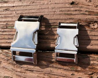 3/4 or 1 inch silver Metal buckle upgrade *MUST PURCHASE COLLAR*