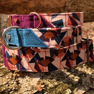 Purple geometric dog collar