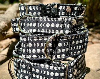 Moon phases dog collar or leash