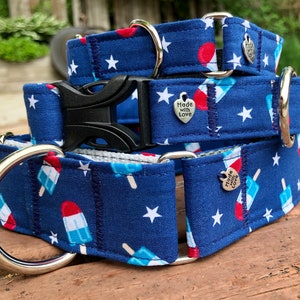 Red, White, and Blue Popsicle dog collar