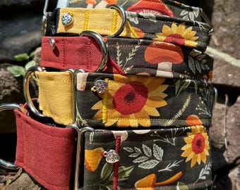 Mushroom and sunny dog collar or key fob