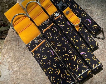 Pumpkin faces dog collar or leash