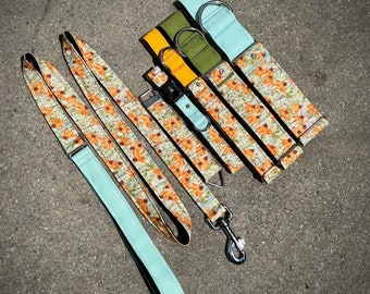 Yellow flowers dog collar