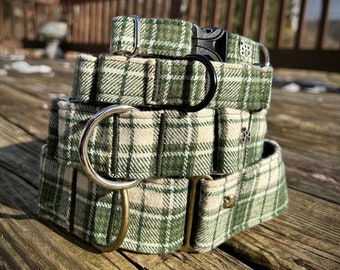 St Patrick’s day green plaid dog collar