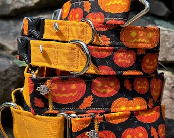 Jack-o-lantern  dog collar or key fob