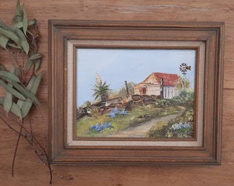Australian Countryside Landscape Oil Painting | Vintage Oil Painting | Small Landscape Painting