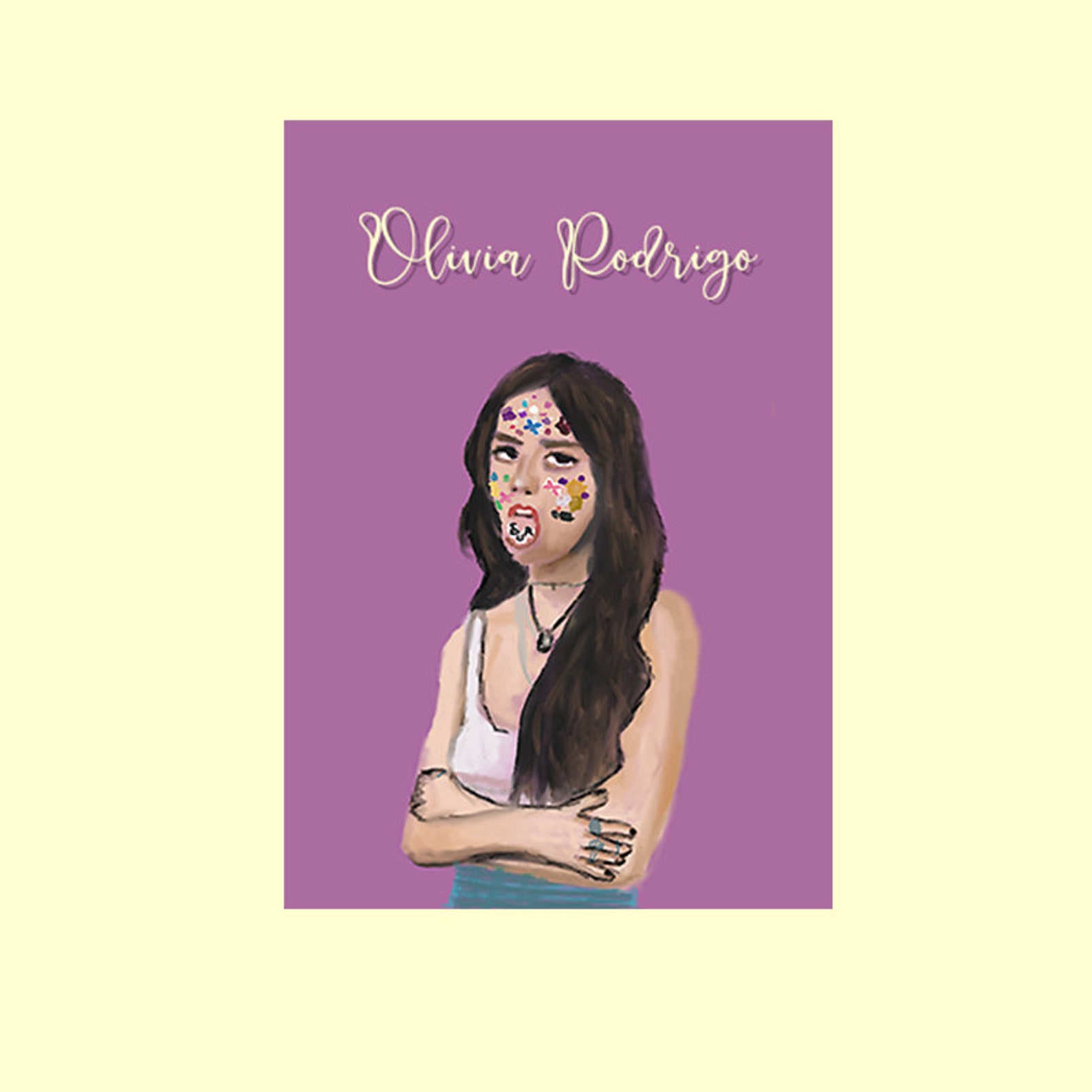 Olivia Rodrigo Poster Olivia Rodrigo Illustration Home | Etsy