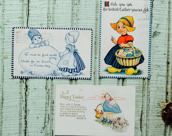 Set of 3 Vintage Postcards, Vintage Easter Postcards, Set of 3, Vintage Postcards, German Postcards, Vintage Postcards, Vintage Easter