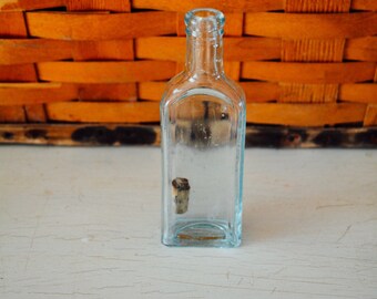 Antike aqua blaue Apothekerglasflasche, Foley & Co Chicago