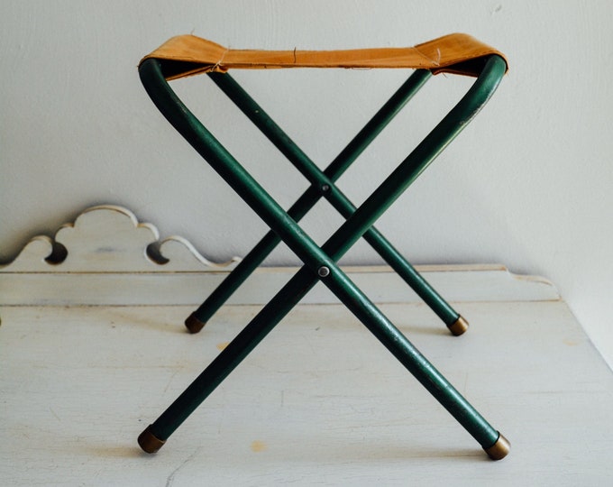 Vintage Folding Camp Chair, Vintage Green Camp Chair, Folding Retro