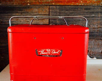 VIntage 1950s Therma-Chest Red Cooler, Vintage Cooler, Vintage Summer