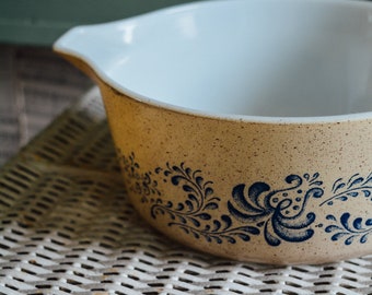 Vintage Pyrex Homestead Bowl, 475B Pyrex, Quart Pyrex