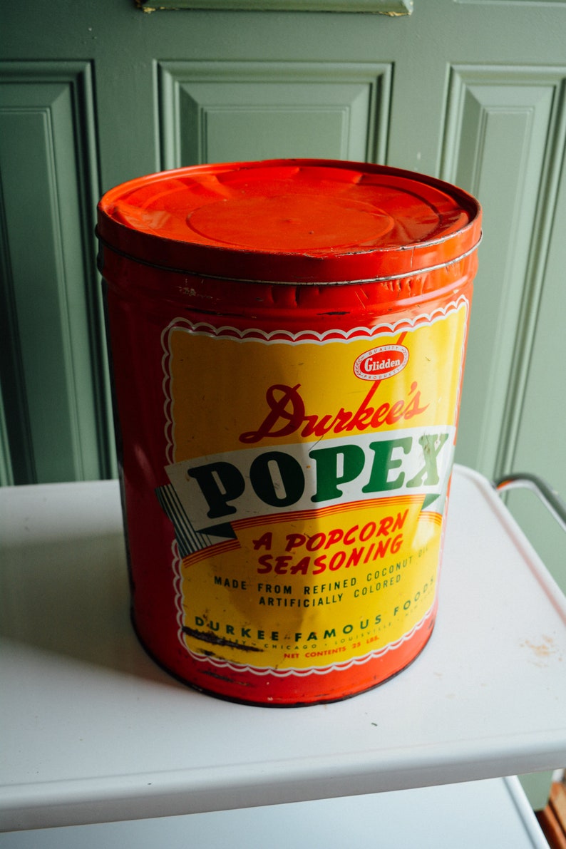 Popex Vintage Durkees Popex Popcorn Tin, Americana Decor - Etsy