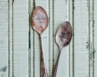 Vintage Silverware Stamped Plant Marker- Garden Marker Spoon Plant Lady, Plant Markers, Garden Decor, Stamped Silverware, Vintage Silverware