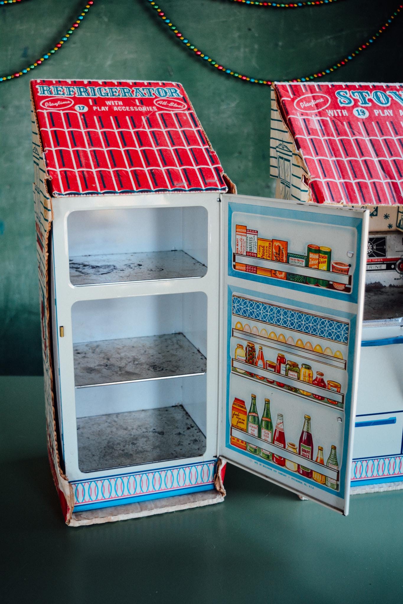 Vintage Wolverine Toy Refrigerator and Stove, Vintage Toy in
