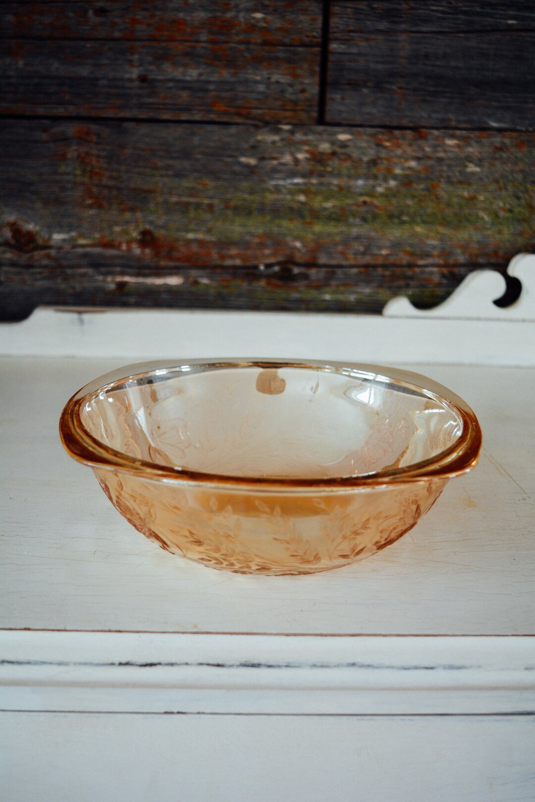Orange Depression Glass Bowl Depression Glass Bowl Vintage Etsy